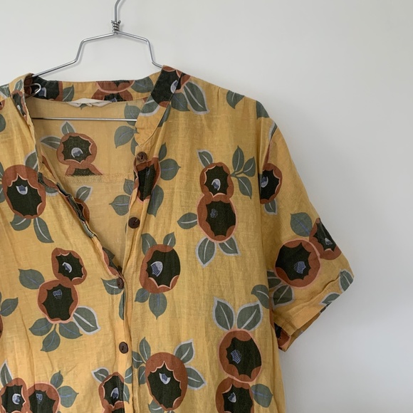 Boutique Yellow Floral Button Down Dress sz M/L - Picture 3 of 7